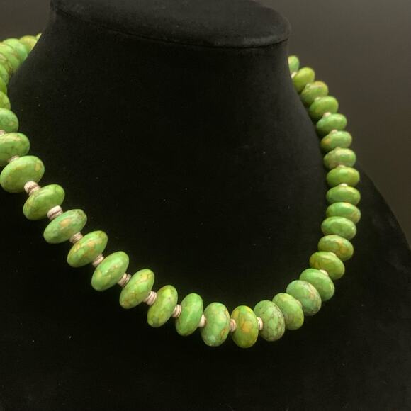 Vintage Green Copper Turquoise Necklace - Picture 1 of 16